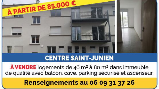 A VENDRE CENTRE VILLE SAINT JUNIEN